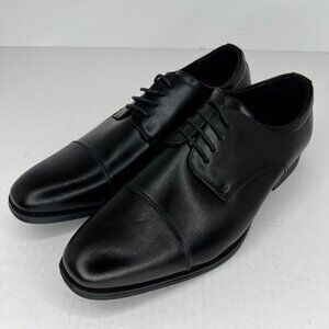 Van Heusen Mens TRKW Black Oxford Leather Almond Toe Size 10.5W Dress Shoes